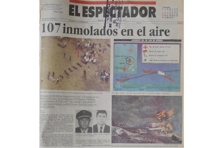 Víctimas del vuelo 203 preparan informe de narcoterrorismo para Comisión de la Verdad