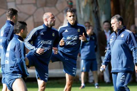 Sin Messi ni Tévez, Argentina se entrenó en La Serena