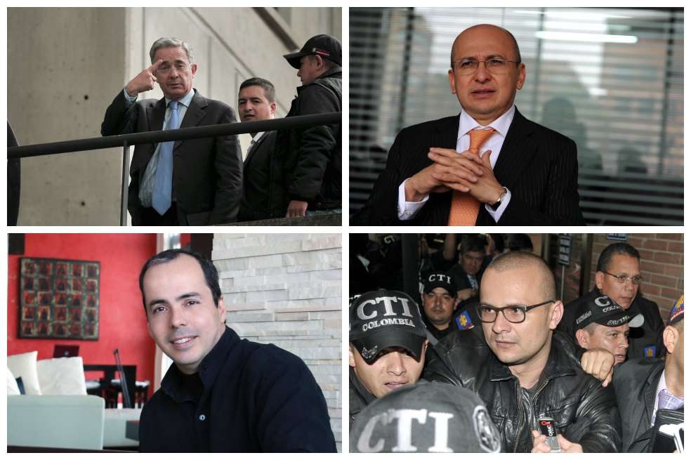 El expresidente Álvaro Uribe Vélez. / Andrés Torres El fiscal general, Eduardo Montealegre. / Archivo El asesor político J. J. Rendón. / Archivo El ‘hacker’ Andrés Sepúlveda. / Cristian Garavito