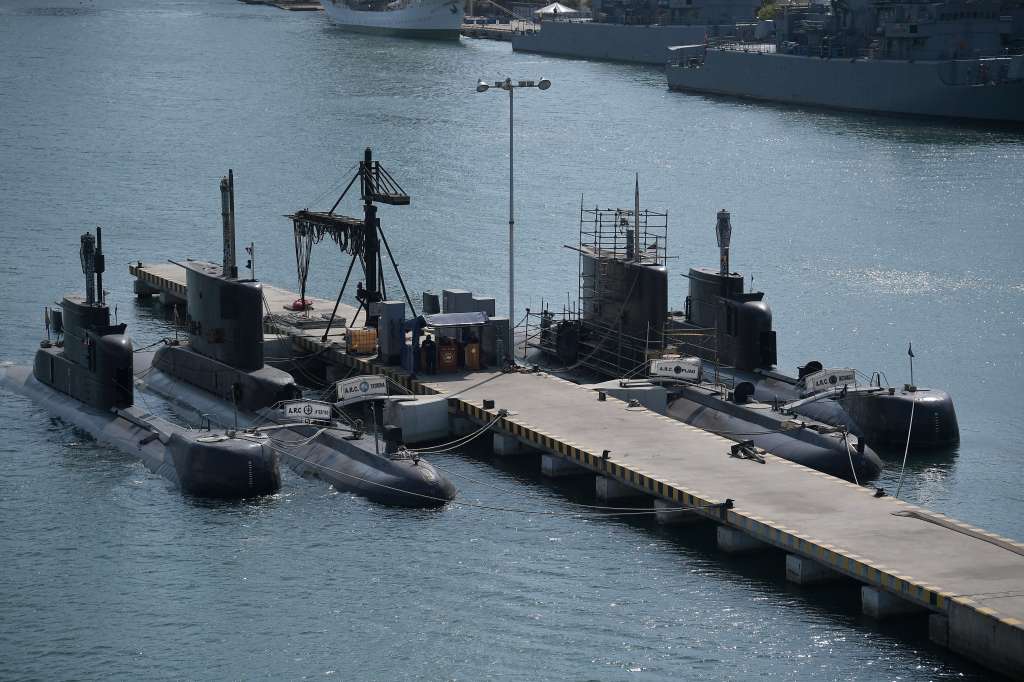 Submarinos de la Armada Nacional, captado el viernes pasado en Cartagena.