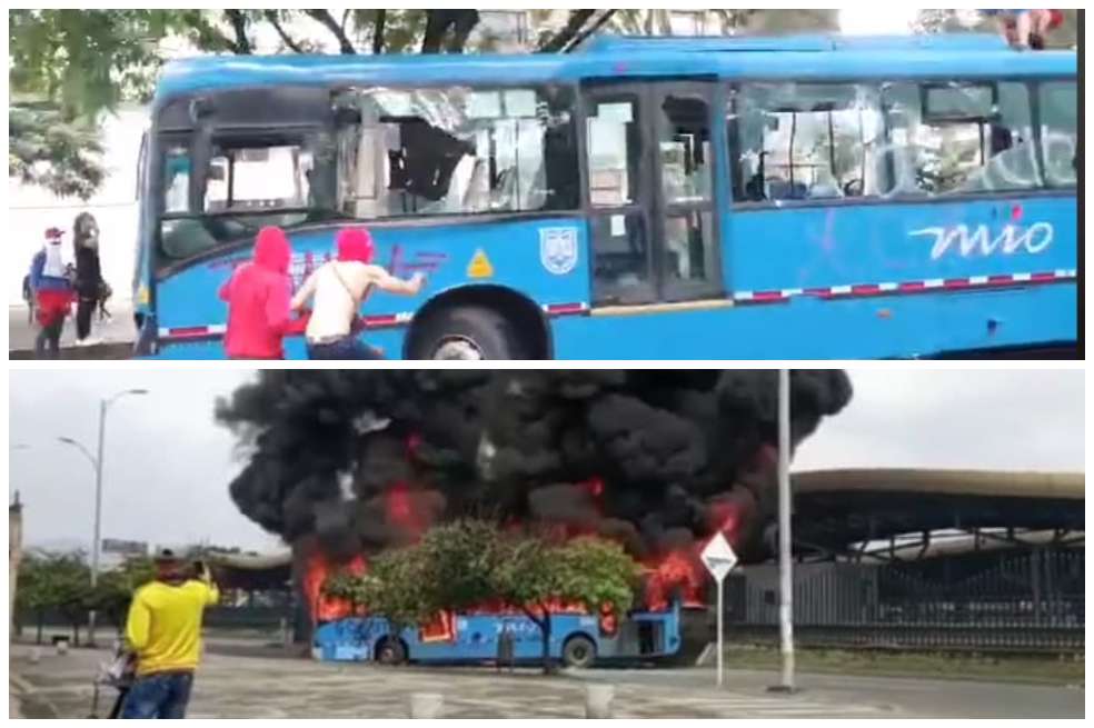 Debido a los actos vandálicos el MIO suspendió las operaciones.