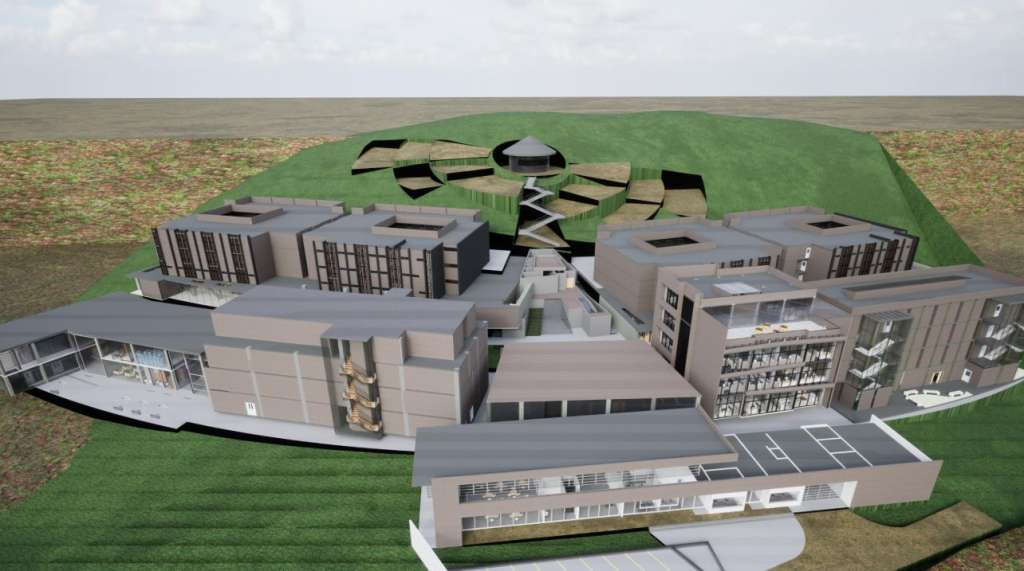 Render de la colonia agrícola en Silvia (Cauca). Este diseño no corresponde necesariamente a la versión final de la obra.