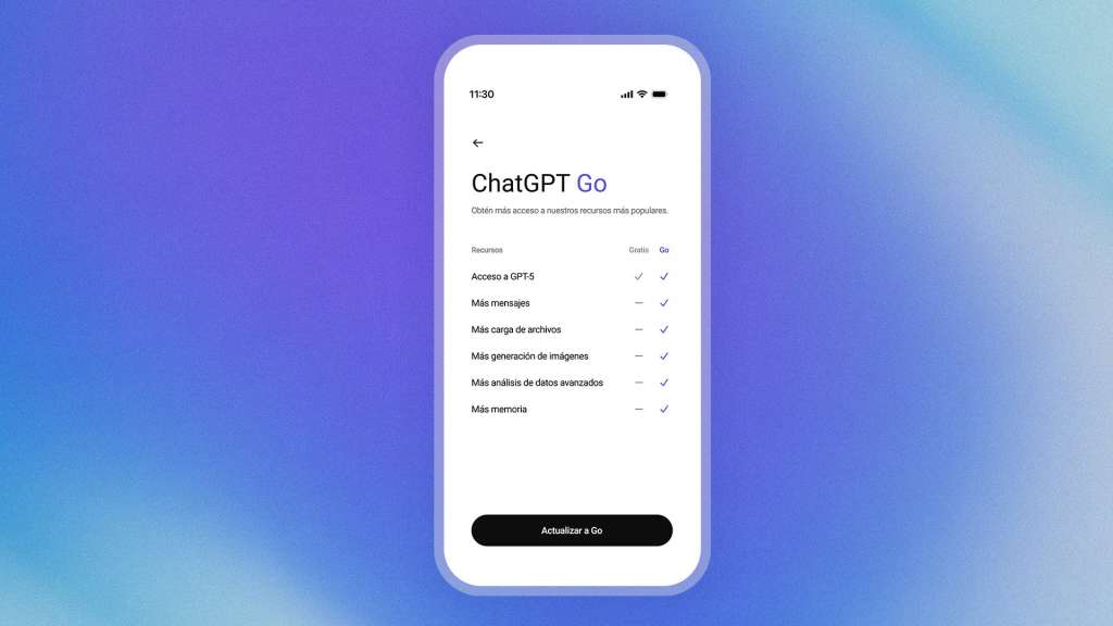 ChatGPT Go, la nueva versión de bajo costo de OpenAI, ya está disponible en Colombia con beneficios para usuarios de Rappi.
