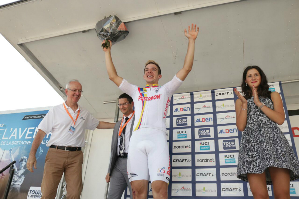 Álvaro Hodeg, de 20 años, ganó con un de tres horas y 46 segundos. / Federación Colombiana de Ciclismo