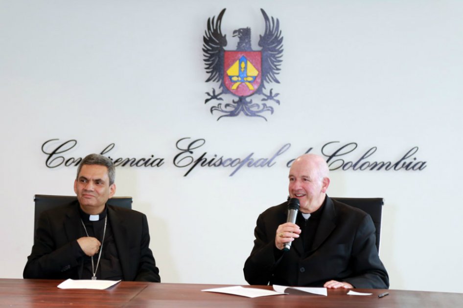 Monseñor Luis Augusto Castro Quiroga (der.) durante la Asamblea Plenaria del Episcopado Colombiano. /CEC