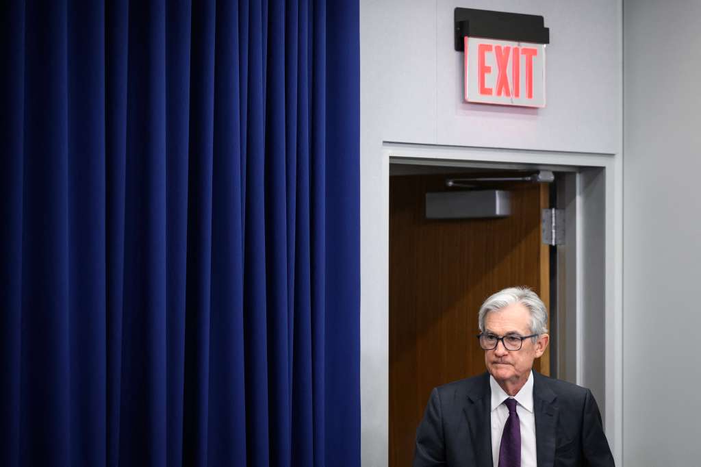 US Federal Reserve Chair Jerome Powell arrives for a press conference following the Federal Open Market Committee meeting in Washington, DC, on July 30, 2025.