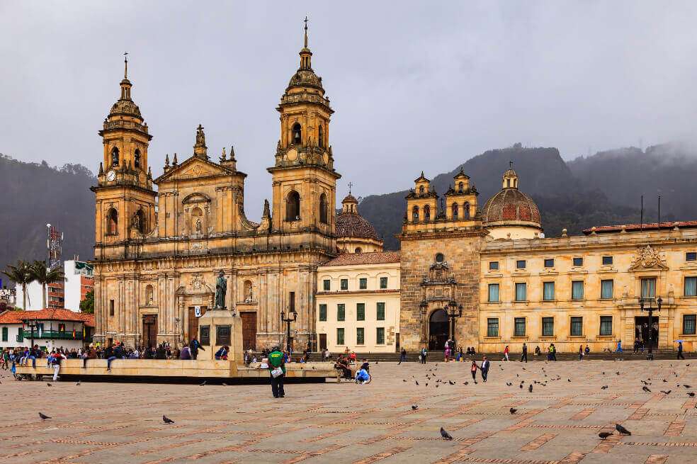 Imagen de la Plaza de Bolívar, ubicada en el centro de Bogotá.  / Getty Images.