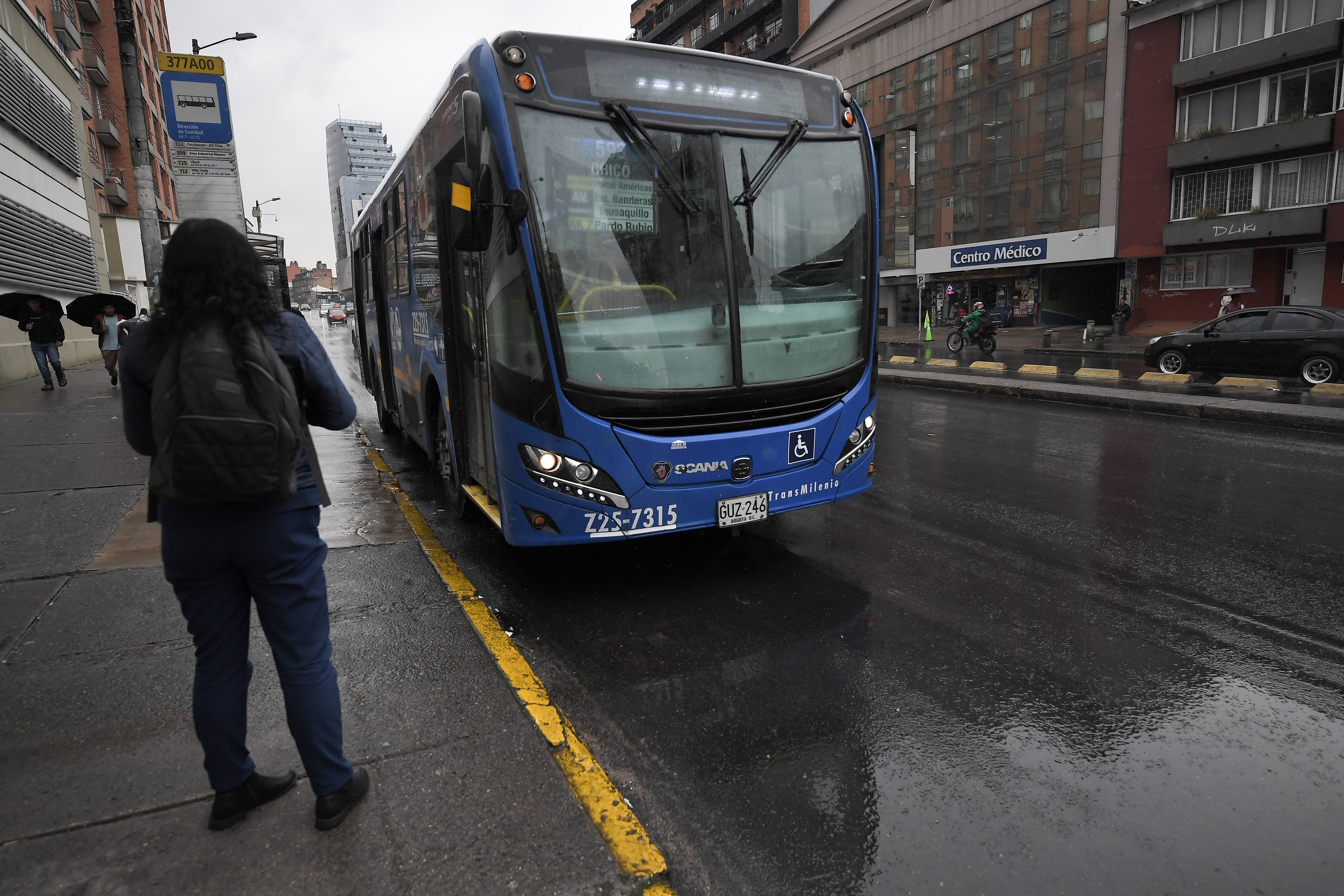Carril exclusivo para buses del SITP y Transmilenio en la carrera séptima de Bogotá