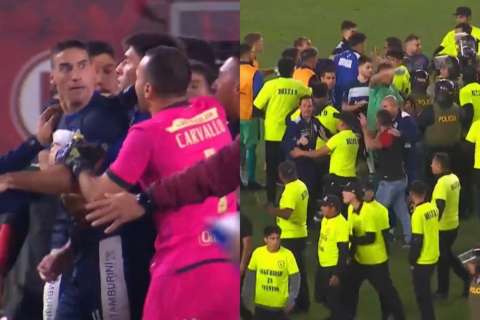Video: con golpes y patadas terminó partido de la Copa Sudamericana en Perú