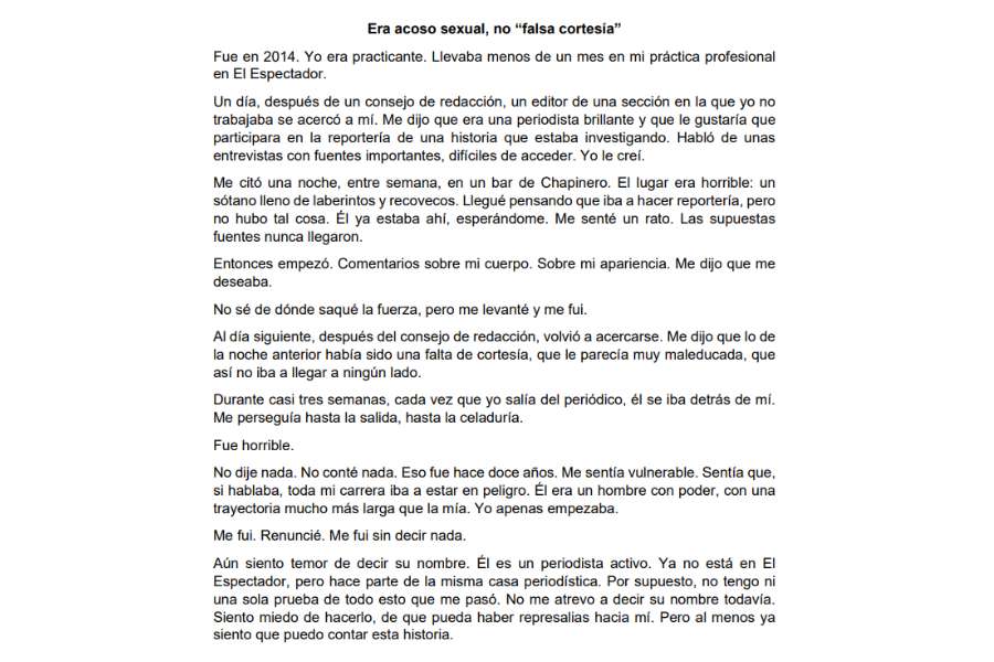 Testimonio publicado en red social X.