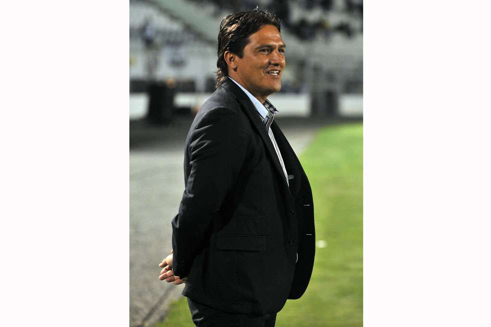 Flabio Torres, DT del Once Caldas. / AFP