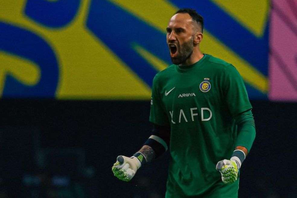 David Ospina en acción con Al Nassr durante un compromiso amistoso ante Inter Miami.