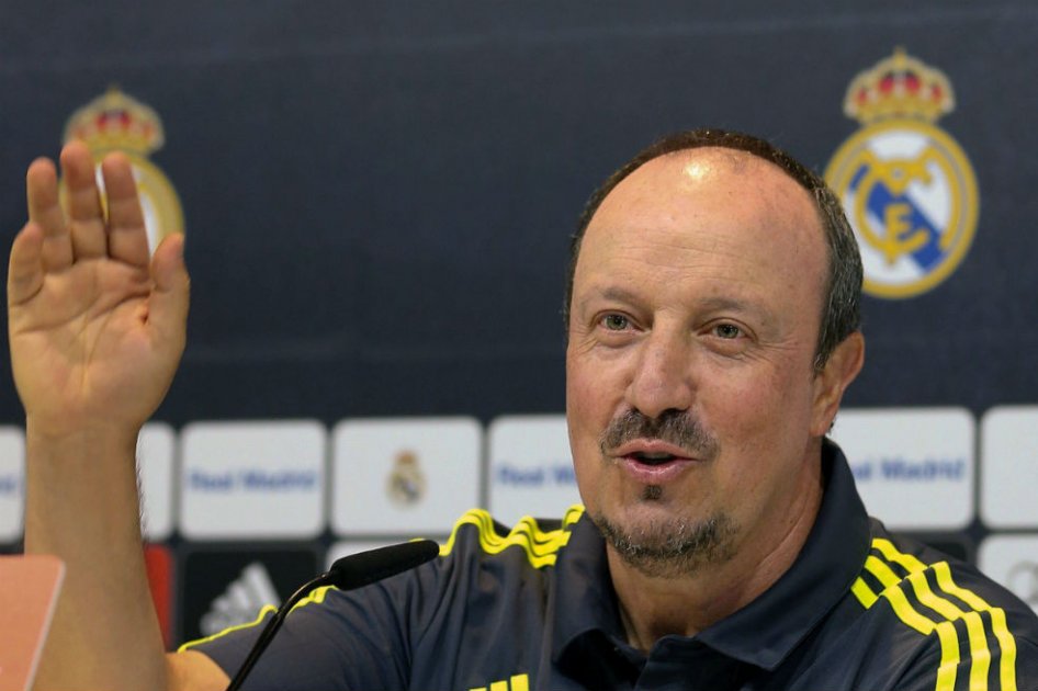 Rafael Benítez durante la rueda de prensa que ofreció después del entrenamiento del equipo en Valdebebas. Foto: EFE