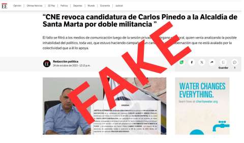 Es un montaje: El Espectador no publicó esta nota sobre candidato en Santa Marta