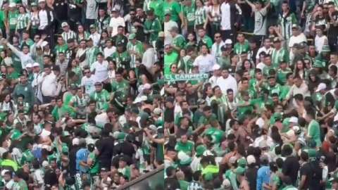 Barras bravas de Atlético Nacional se pelearon entre sí en El Campín: video