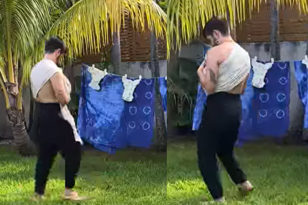 Camilo y Evaluna pañal de tela.