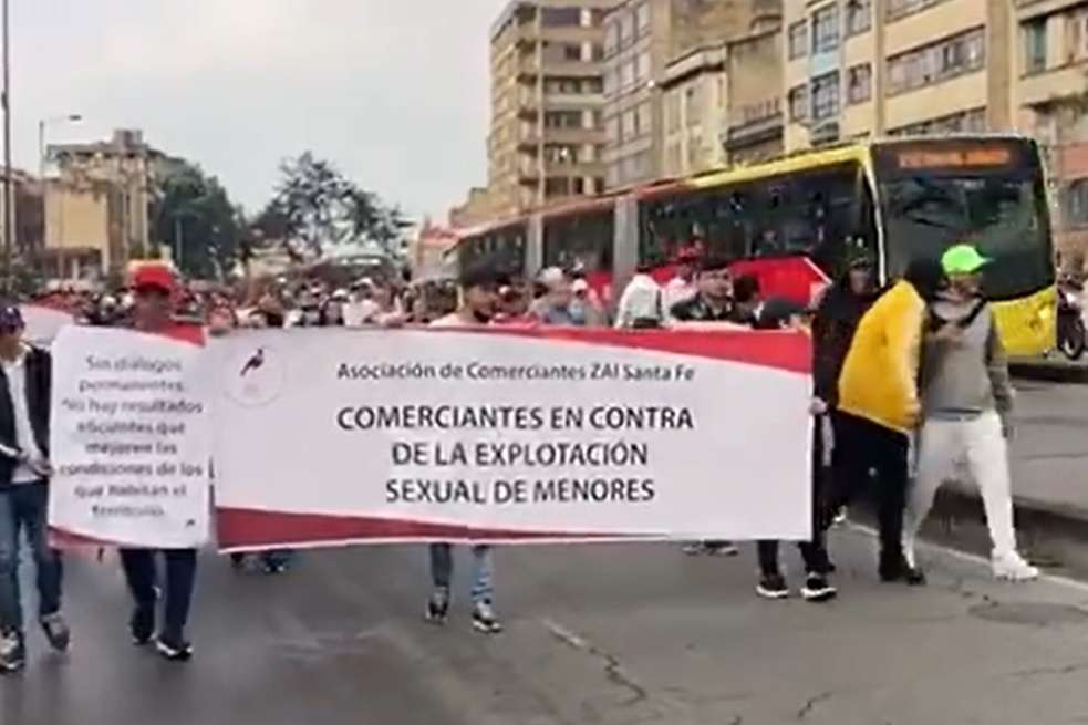 La manifestación afectó la operación de Transmilenio por cerca de una hora.
