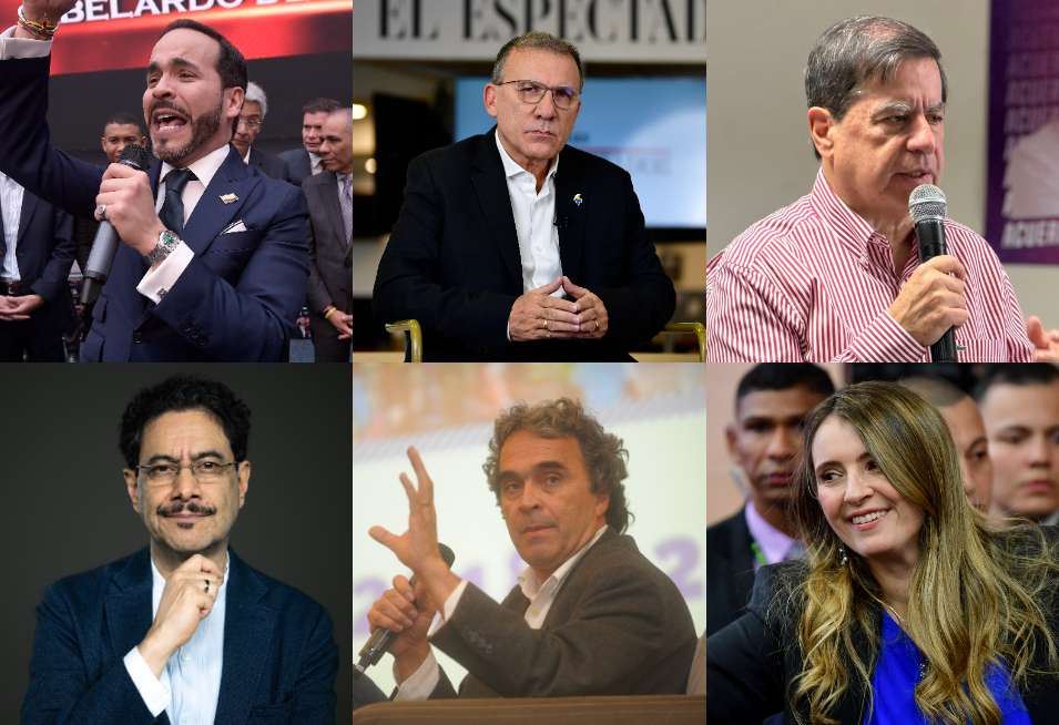 Abelardo De La Espriella, Roy Barreras, Juan Fernando Cristo, Iván Cepeda, Sergio Fajardo y Paloma Valencia.