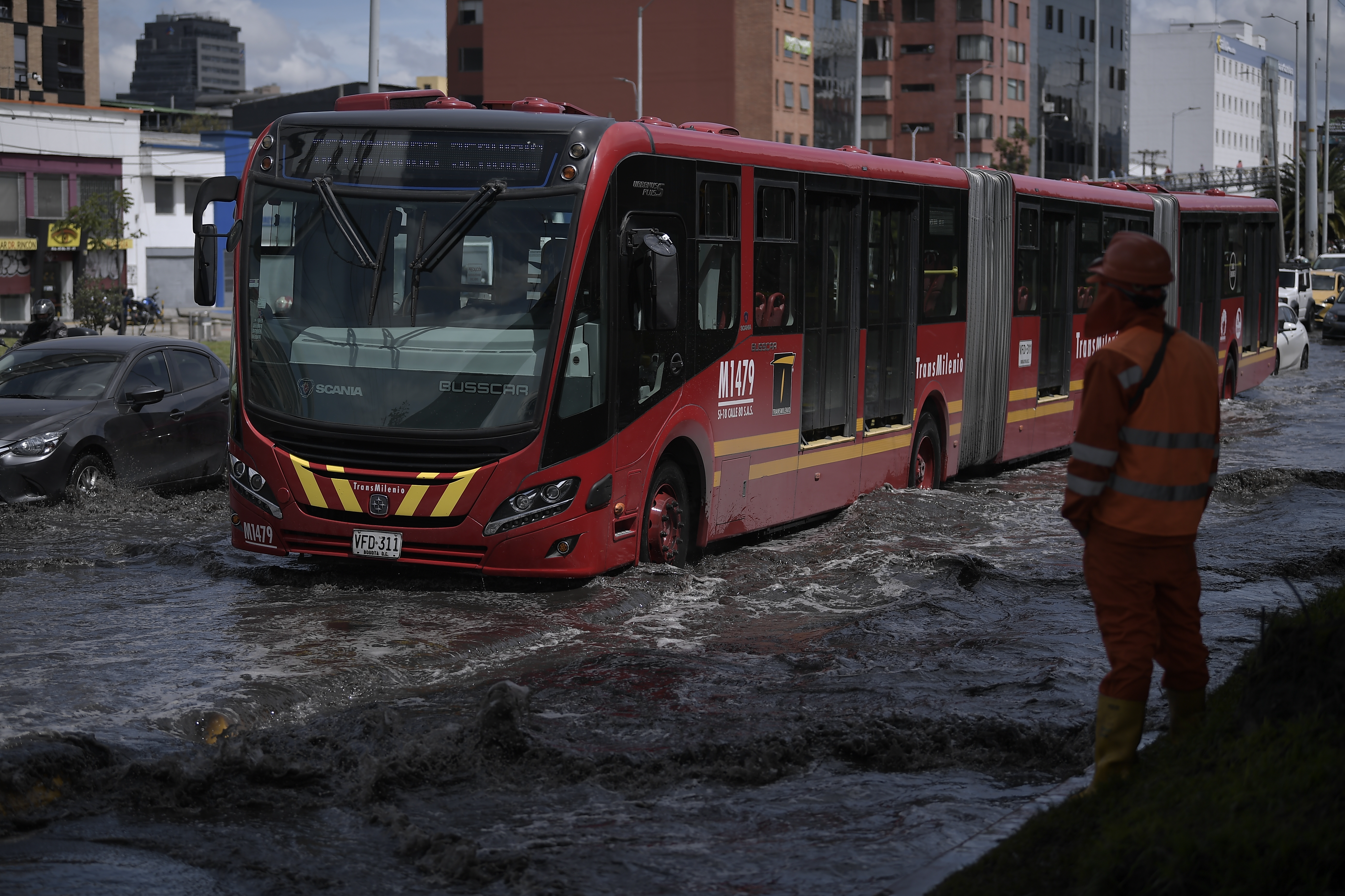 Lluvias que afectan la movilidad en Bogotá.