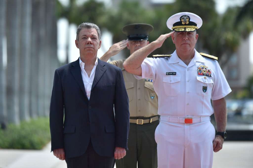 Presidente Juan Manuel Santos agradece cooperación del Comando Sur de Estados Unidos con Colombia. / Presidencia.