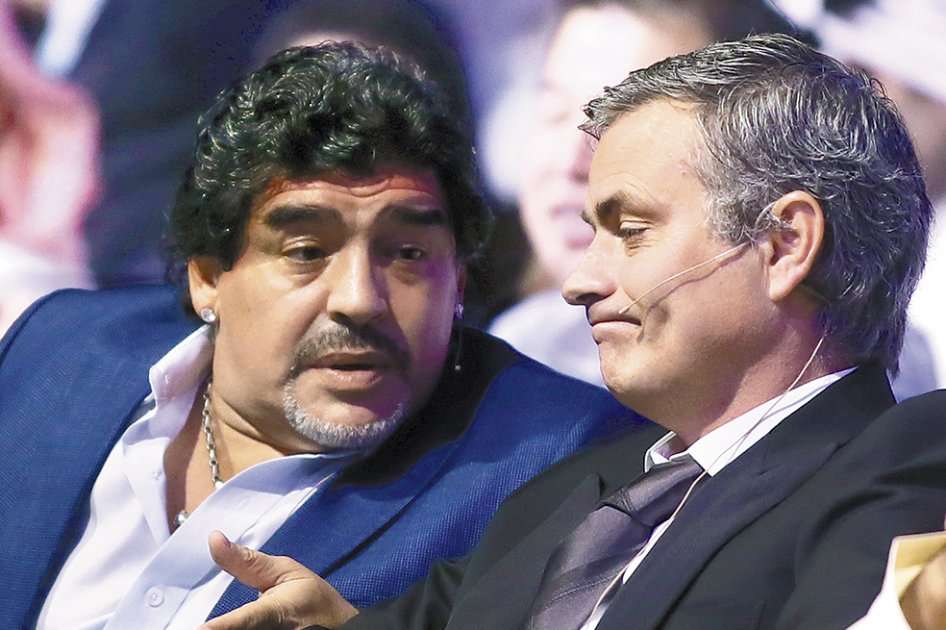 Maradona y Mourinho en Dubái.