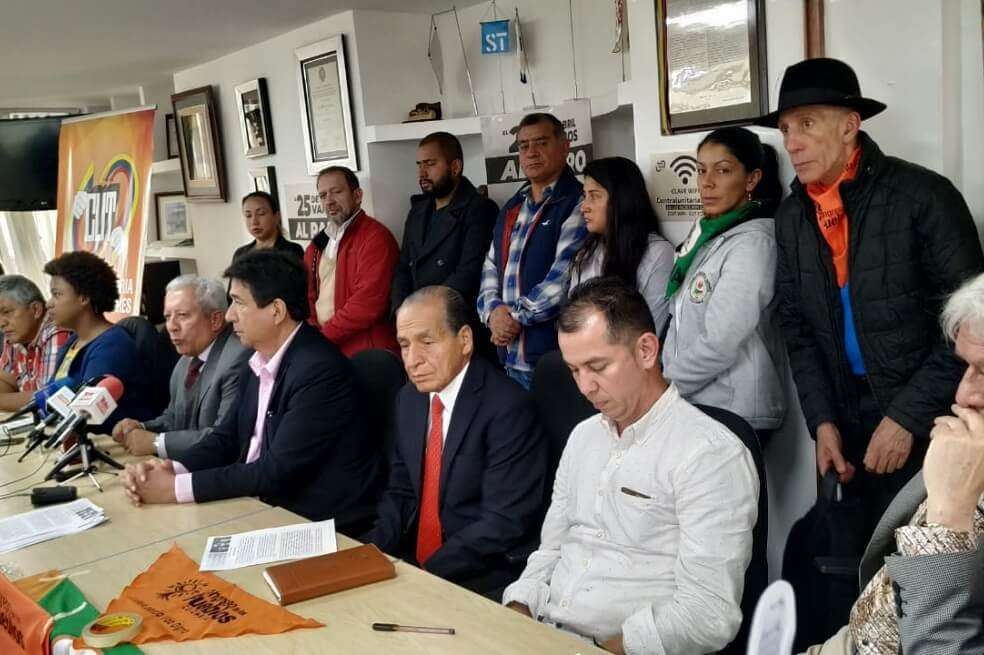 Equipo promotor del paro nacional integrado por la CUT, la CGT y Fecode, entre otras organizaciones. / cortesía CUT