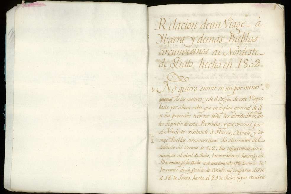 Este es uno de los cuadernos originales de viajes de Francisco José de Caldas. / Universidad Javeriana