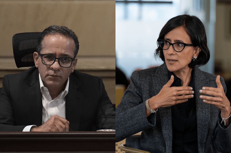 Alexander López, actual director de Planeación Nacional; Susana Muhamad, exministra de Ambiente.