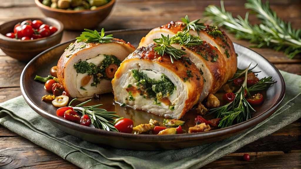 Rollo de carnes con glaseado de naranja