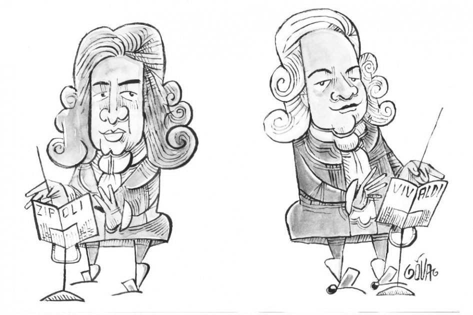 Antonio Vivaldi y Domenico Zipoli. / Ilustración GOVA