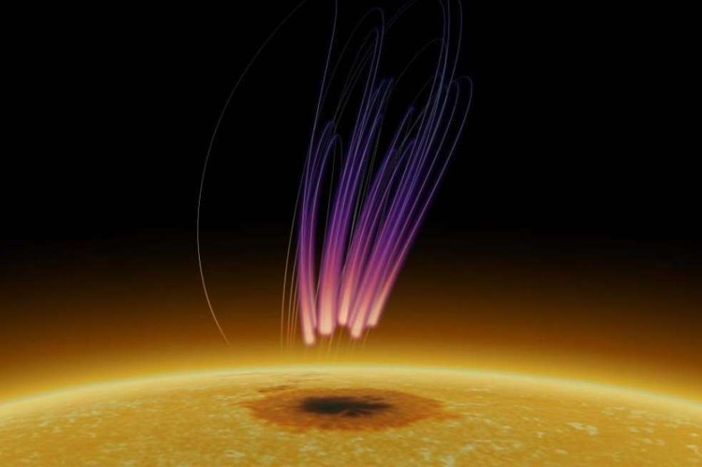 Científicos descubren emisiones de radio prolongadas sobre una mancha solar, similares a las observadas anteriormente en las regiones polares de planetas y ciertas estrellas.