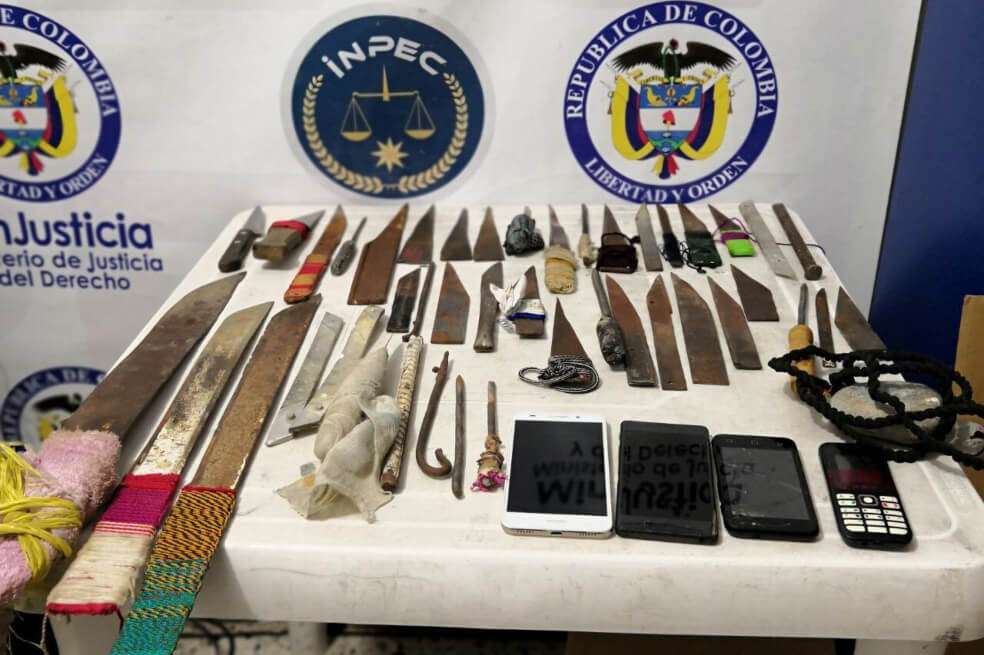 Estas son las armas decomisadas en el intento de fuga, dijo el Inpec. / Inpec