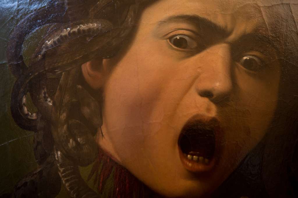 "La cabeza de Medusa", cuadro de Caravaggio de 1597.