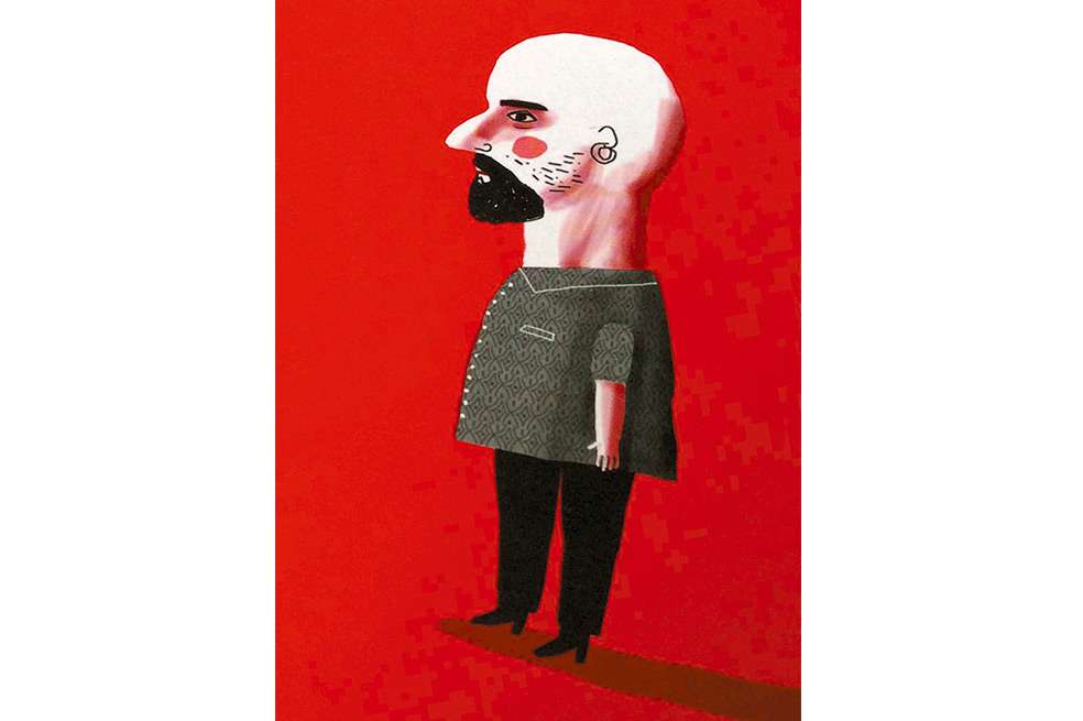 Autorretrato del escritor portugués Afonso Cruz. / Ilustraciones de “La contradicción humana”, cortesía Tragaluz Editores.