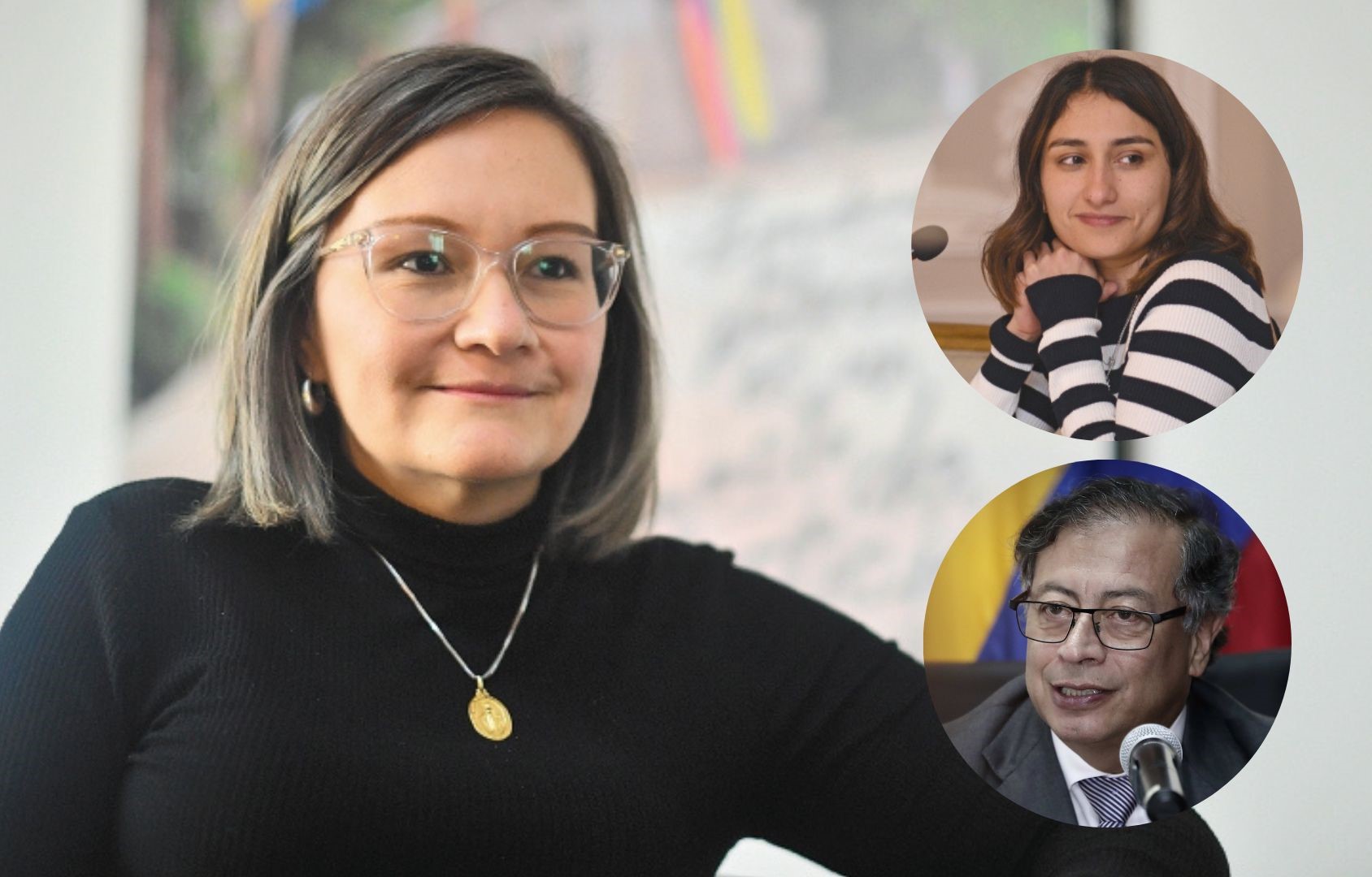 Cielo Rusinque, Laura Sarabia y Gustavo Petro.