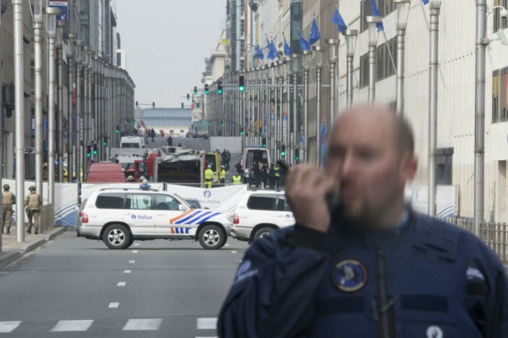 Imagen de Bruselas, tras el ataque terrorista de este martes. / AFP