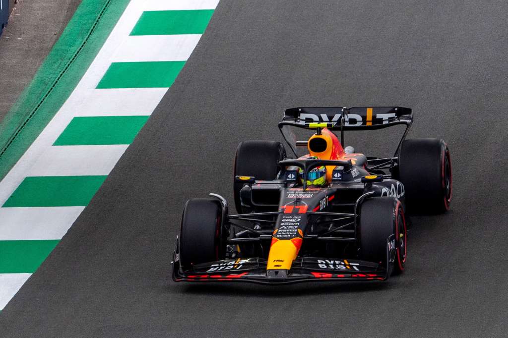 Jeddah (Saudi Arabia), 18/03/2023.- Mexican driver Sergio Perez of Red Bull Racing in action during the third free practice at the Jeddah Corniche Circuit, Saudi Arabia, 18 March 2023. The Formula One Grand Prix of Saudi Arabia will take place on 19 March. (Fórmula Uno, Arabia Saudita) EFE/EPA/STR