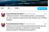 Fuerza Aérea Colombiana invitó por twitter a votar por Uribe