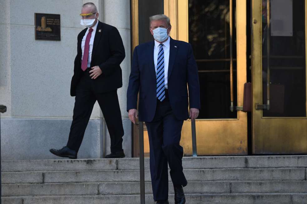 Donald Trump dale del hospital Walter Reed en Maryland.