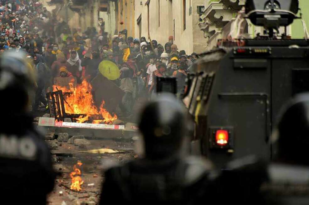 La CIDH también denunció violencia y alarmante represión en Ecuador durante las manifestaciones. / AFP
