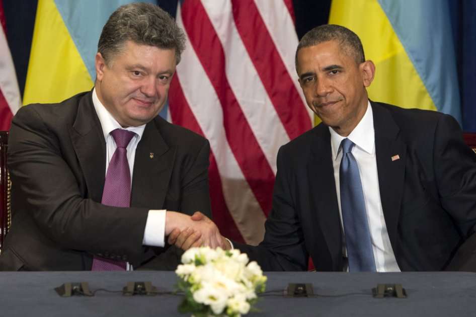 El presidente electo de Ucrania Petro Poroshenko, junto al mandatario estadounidense Barack Obama.