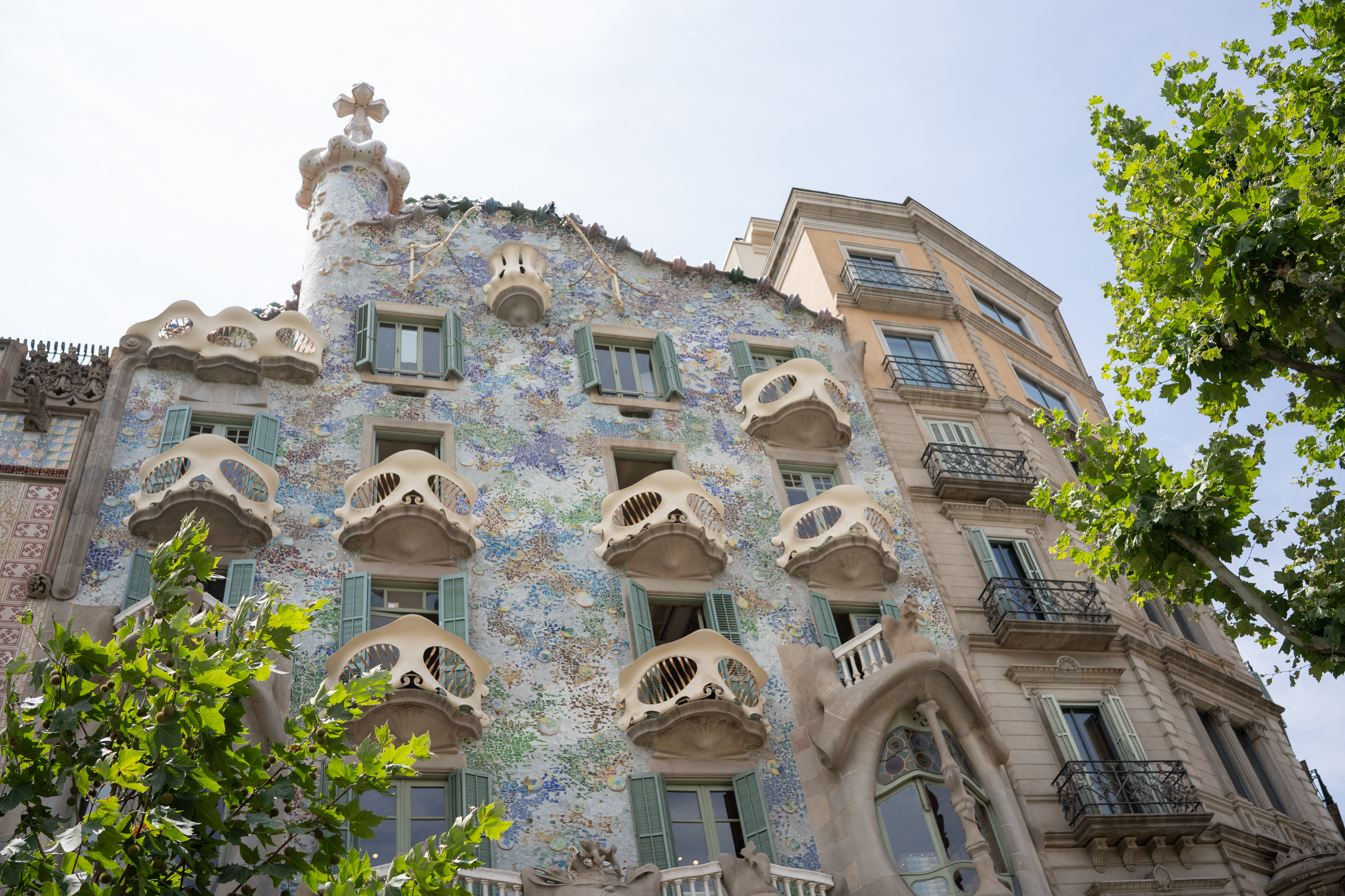 This picture shows the main facade of Casa Batllo in Barcelona, on June 19, 2025.