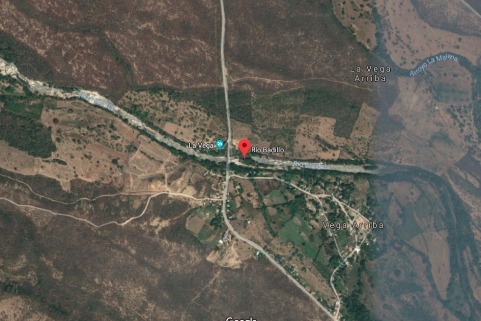 Imagen del río Badillo, en el departamento del Cesar, tomada de Google Maps.