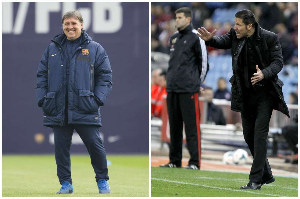Gerardo ‘Tata’ Martino, técnico del Barcelona. / EFE Diego ‘El Cholo’ Simeone, entrenador del Atlético. / EFE