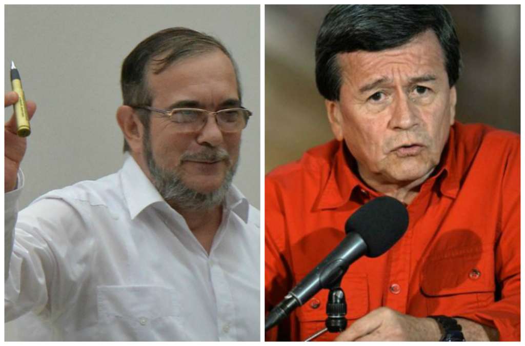 Rodrigo Londoño (Farc) y Pablo Beltrán (Eln). / Archivo