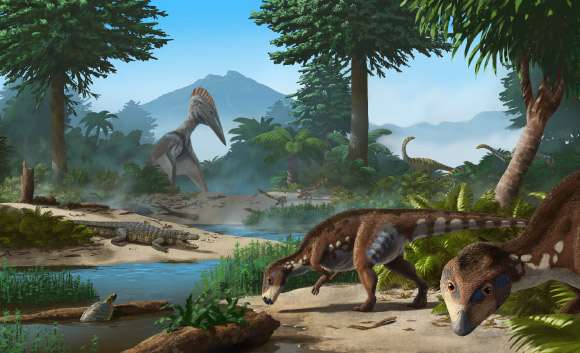 Ilustración de los dinosaurios que vivieron en la actual Transilvania en el Cretácico.