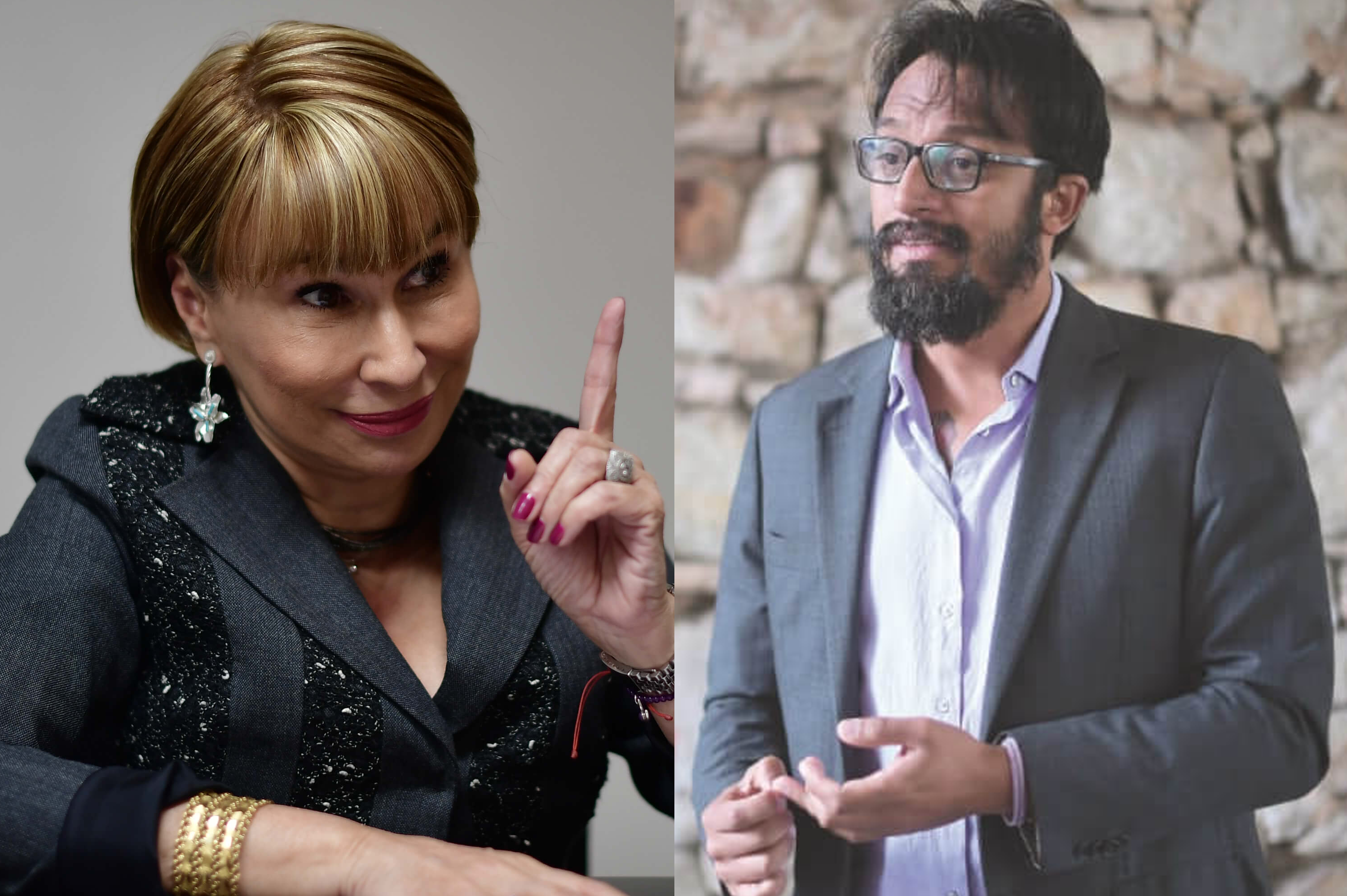 Alicia Arango, ministra del Interior, y Vladimir Rodríguez, alto consejero para las víctimas en Bogotá.