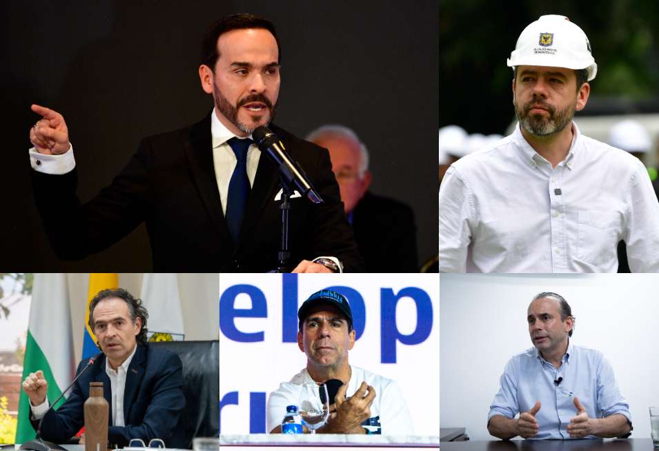 Abelardo de la Espriella, Carlos Fernando Galán, Federico Gutiérrez, Alejandro Char y Alejandro Eder.