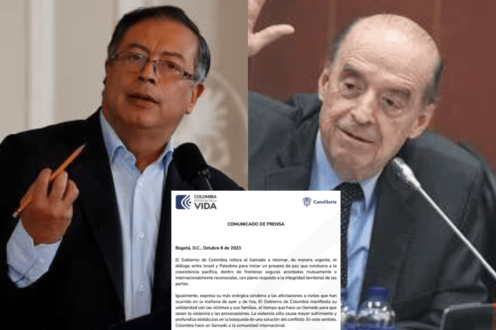 El presidente Gustavo Petro y el canciller Álvaro Leyva.