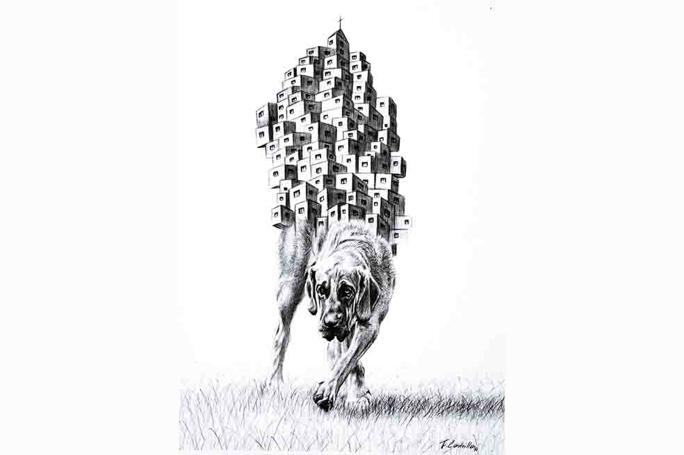 Imágenes: Archivo particular / La técnica de esta obra es bolígrafo sobre papel.